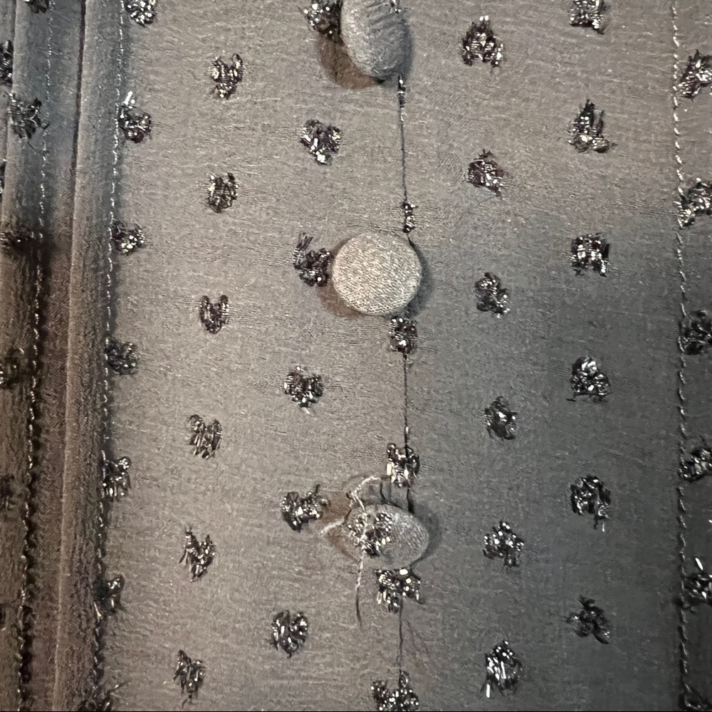 MODCLOTH Sparkling Black Fit & Flare Dress. Bodice has pleats, chocker, Size L - Picture 7 of 12